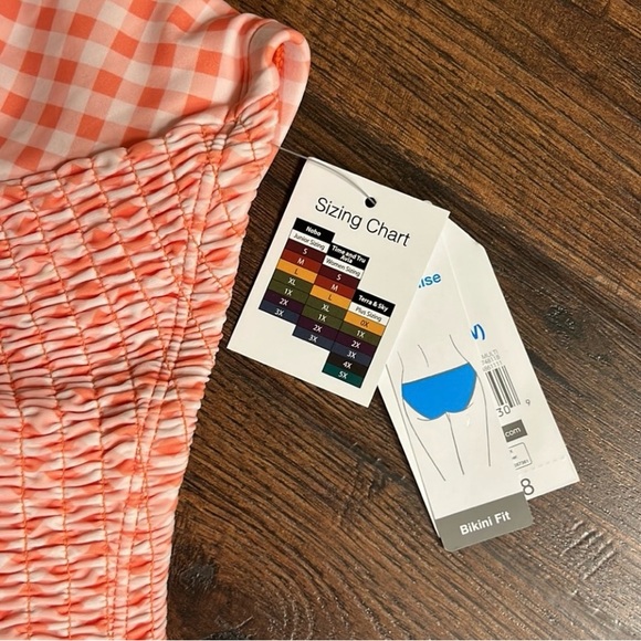 Time and Tru Women's Plus Size 1X (16W-18W) Mid-Rise Smocked Bikini Swim Bottoms - Picture 8 of 10